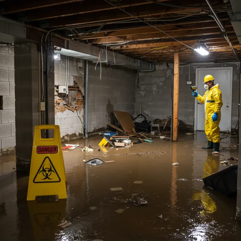 Flooded Basement Electrical Hazard in Collinsville, AL Property