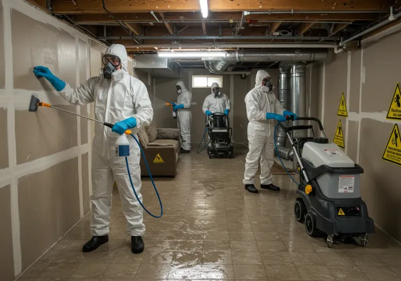 Basement Moisture Removal and Structural Drying process in Collinsville, AL